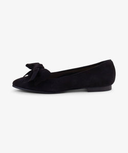 Black / 36 Suede Bow Flats Miaki Swiss Made Womenswear