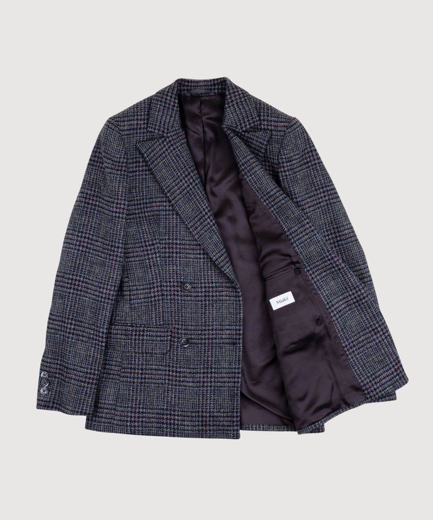 Double Breast Glencheck Blazer Miaki Swiss Made Womenswear