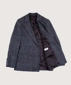 Double Breast Glencheck Blazer Miaki Swiss Made Womenswear