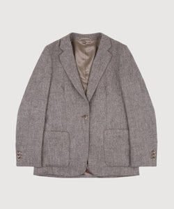 Relaxed Herringbone Tweed Blazer Miaki Swiss Made Womenswear
