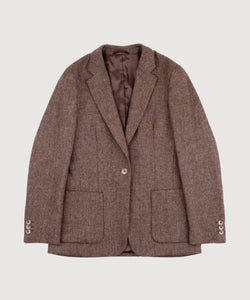 Relaxed Herringbone Tweed Blazer Miaki Swiss Made Womenswear