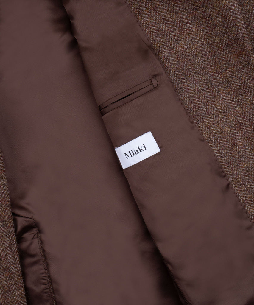 Relaxed Herringbone Tweed Blazer Miaki Swiss Made Womenswear