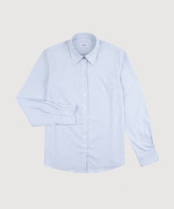 Relaxed Cotton Silk Stripe Shirt Miaki Swiss Made Womenswear