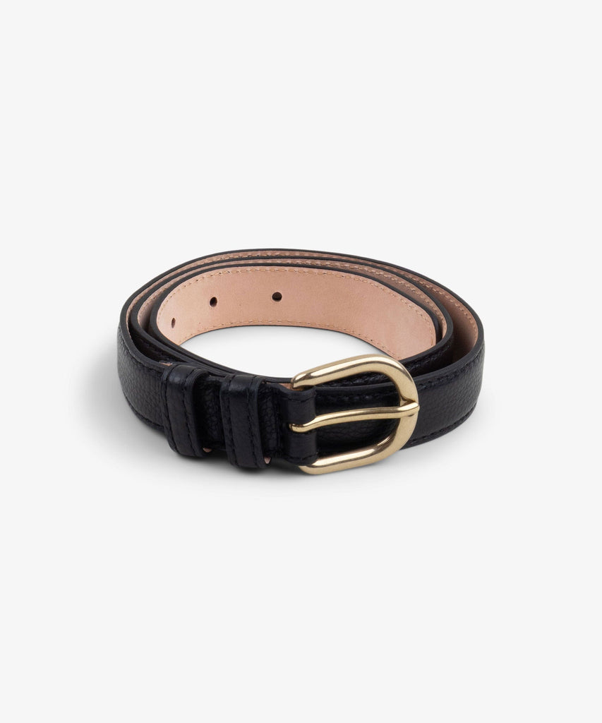 Classic Grained Leather Belt Miaki Swiss Made Womenswear