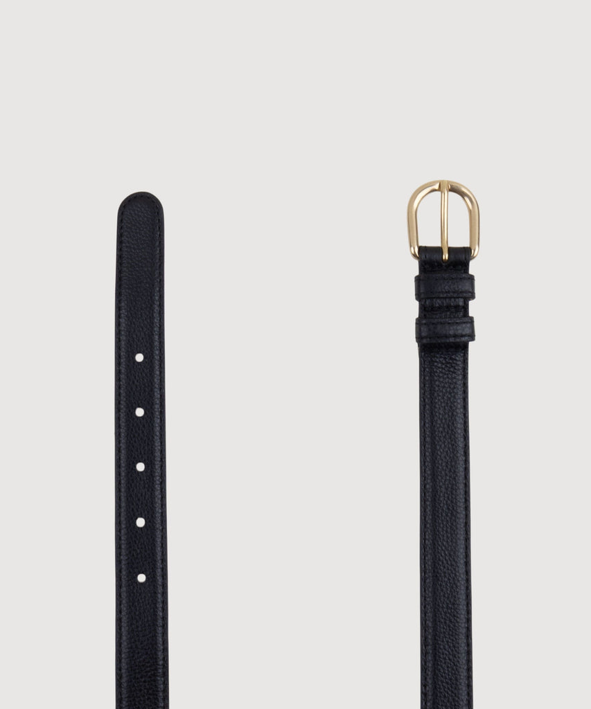 Classic Grained Leather Belt Miaki Swiss Made Womenswear