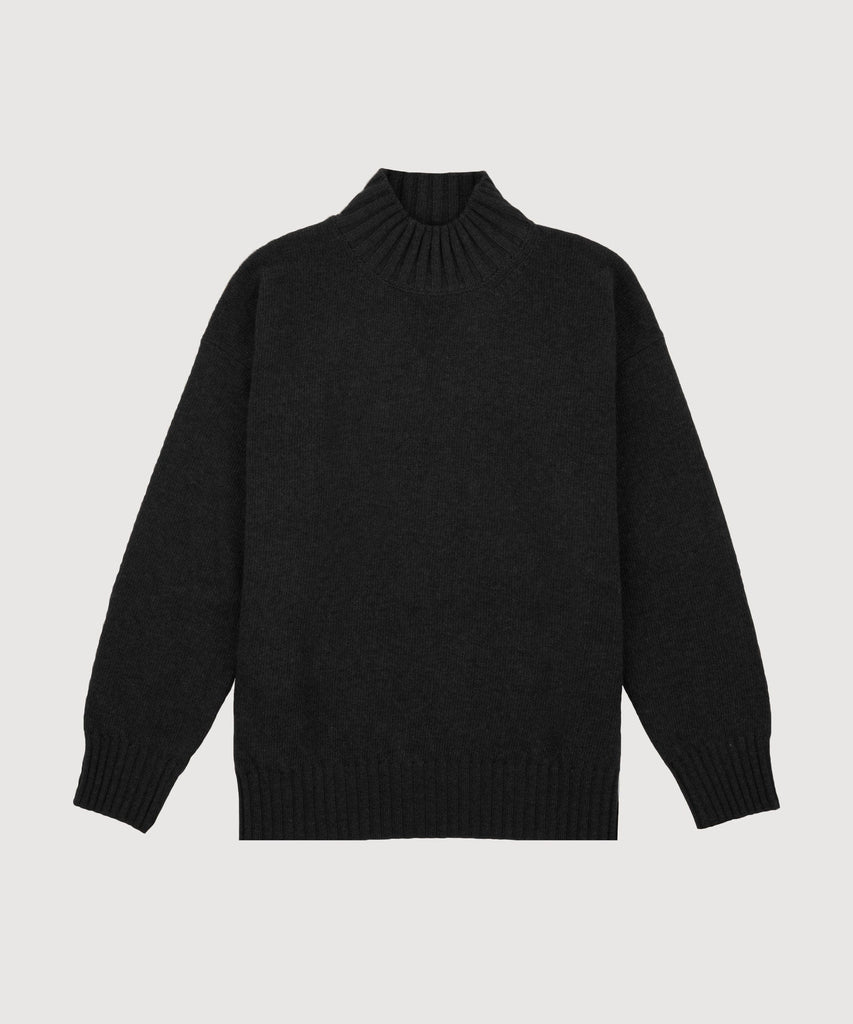 Black / XS Relaxed Mockneck Sweater Miaki Swiss Made Womenswear