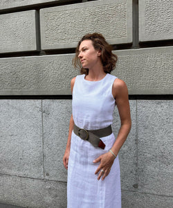 Long Sleeveless Linen Dress Miaki Swiss Made Womenswear
