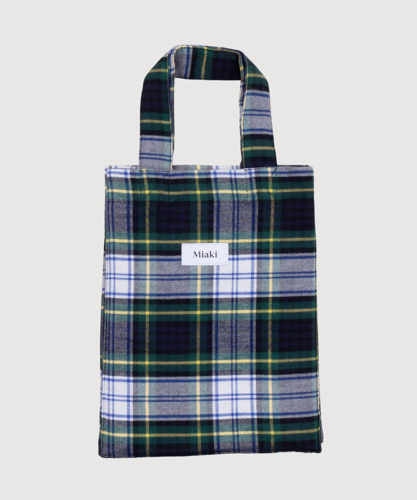 Green/ Yellow / One Size Flannel Mini Tote Bag Miaki Swiss Made Womenswear
