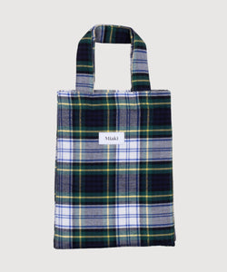 Green/ Yellow / One Size Flannel Mini Tote Bag Miaki Swiss Made Womenswear