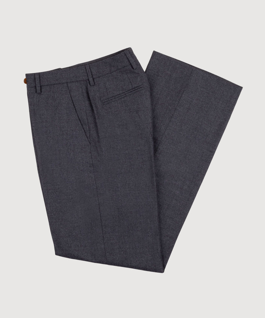 Dark Grey / 34 Wide Leg Flannel Trousers Miaki Swiss Made Womenswear