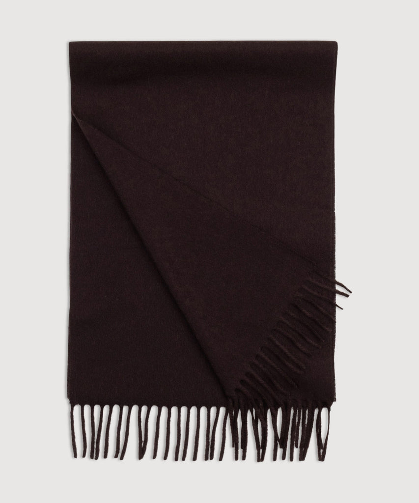 Dark Brown / One Size Cashmere Scarf Miaki Swiss Made Womenswear