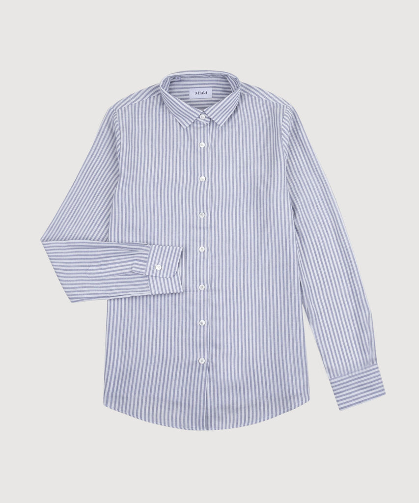Everyday Wool Stripe Shirt Miaki Swiss Made Womenswear