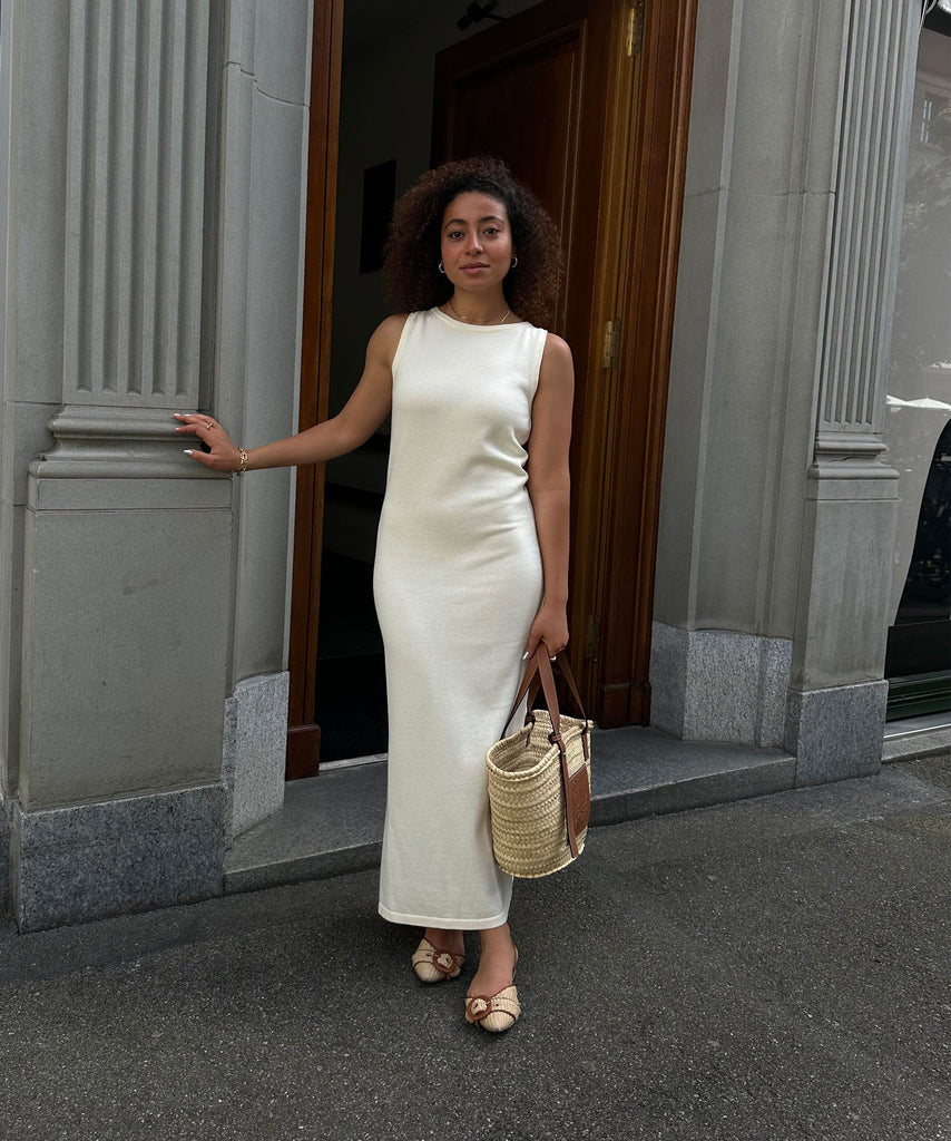 Long Knitted Sleeveless Dress Miaki Swiss Made Womenswear