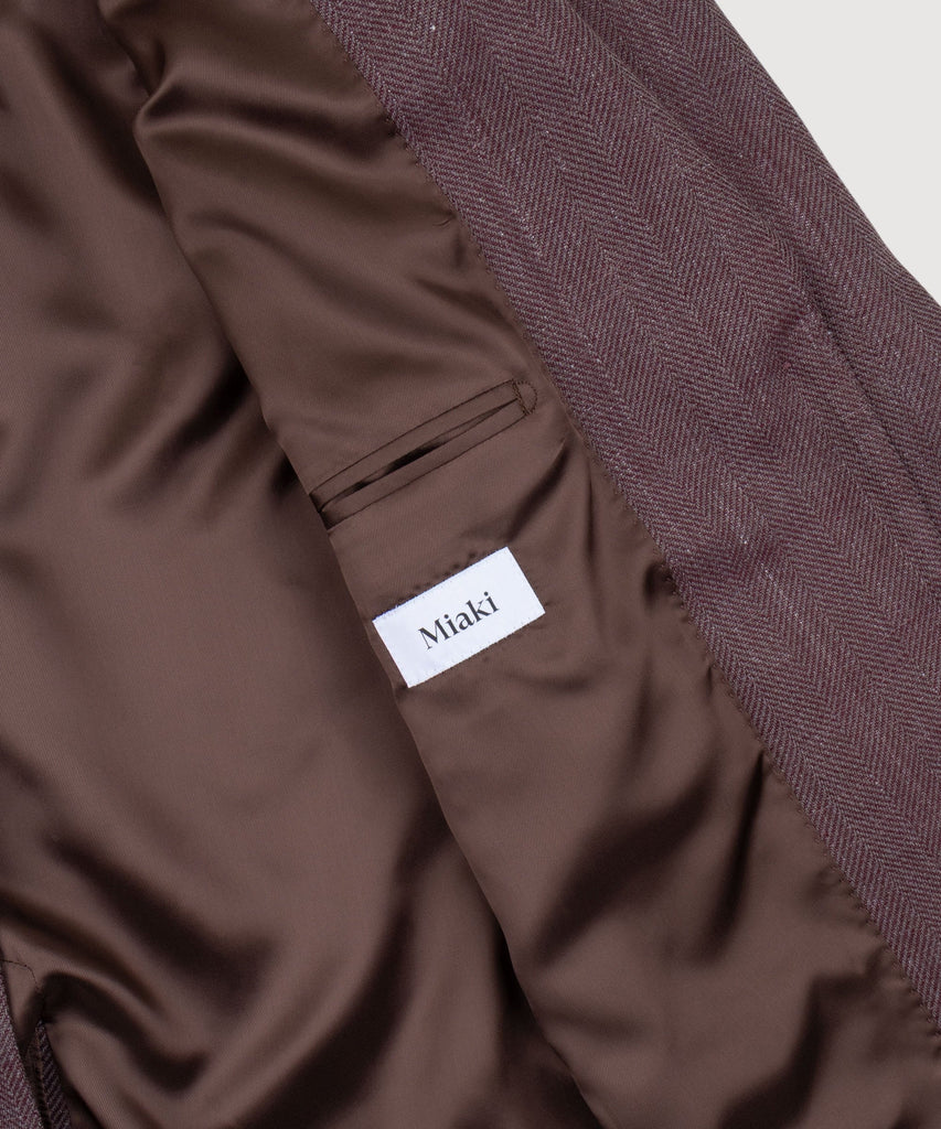 Relaxed Wool Silk Herringbone Blazer Miaki Swiss Made Womenswear