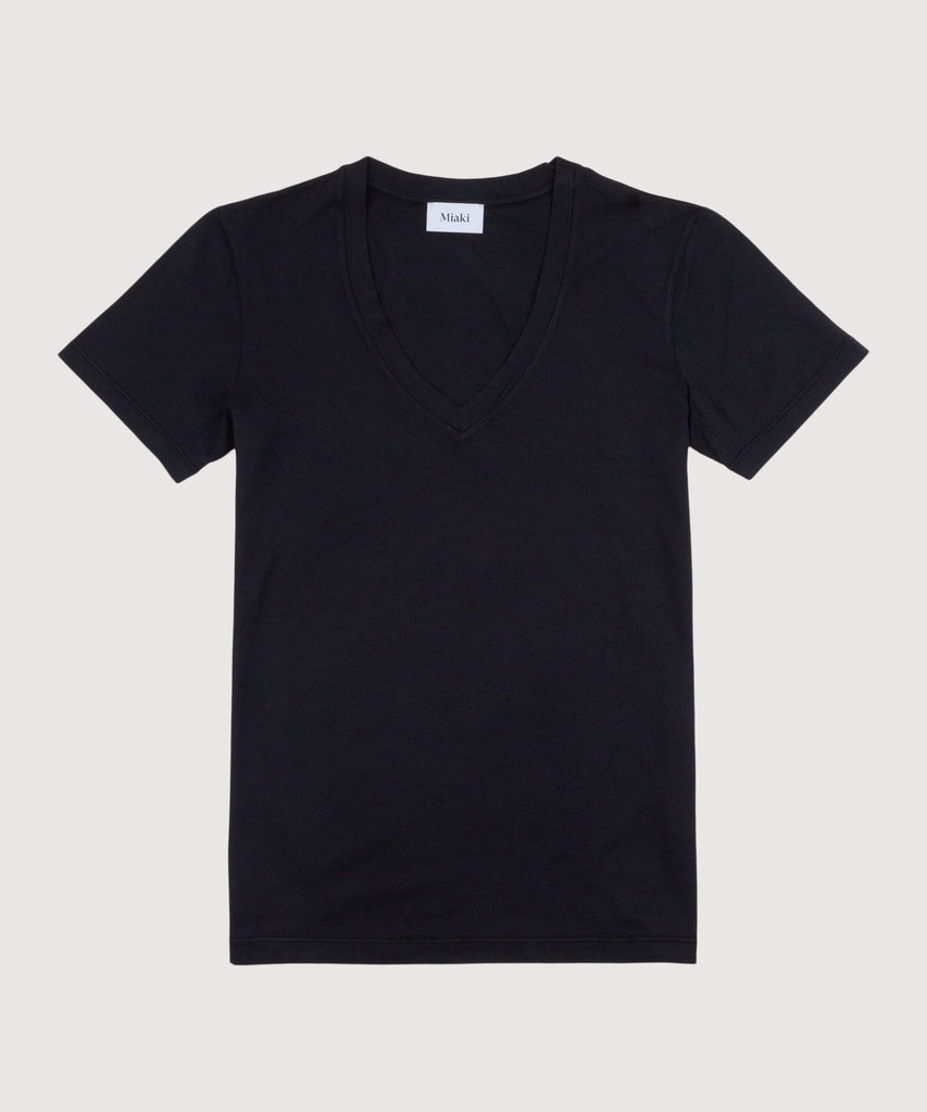 Black / XS V-neck T-Shirt Miaki Swiss Made Womenswear