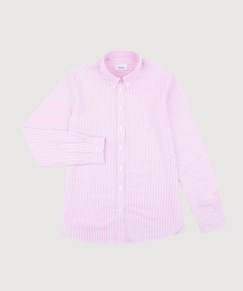 Fuchsia / 34 Relaxed Oxford Stripe Shirt Miaki Swiss Made Womenswear