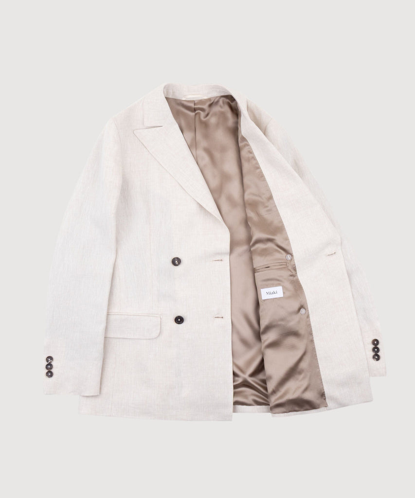 Double Breast Linen Blazer Miaki Swiss Made Womenswear