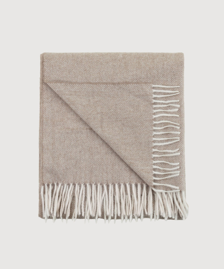 Large Cashmere Herringbone Scarf Miaki Swiss Made Womenswear