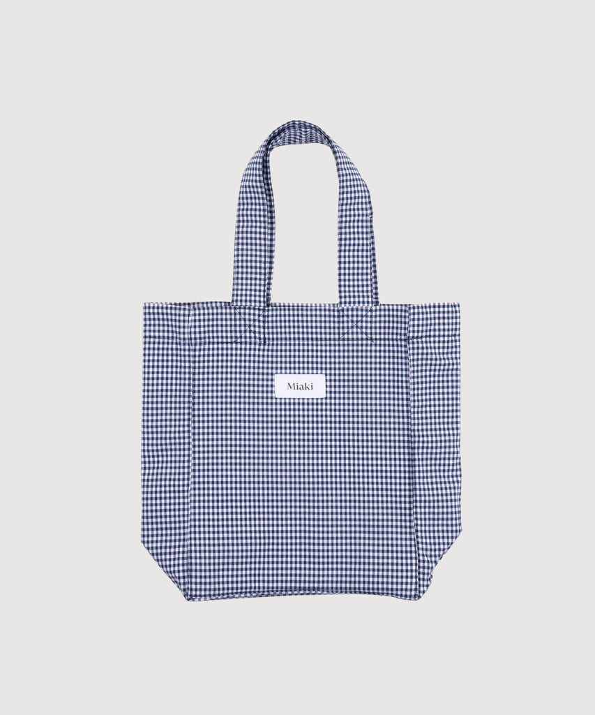 Check Navy / One Size Check Mini Tote Bag Miaki Swiss Made Womenswear