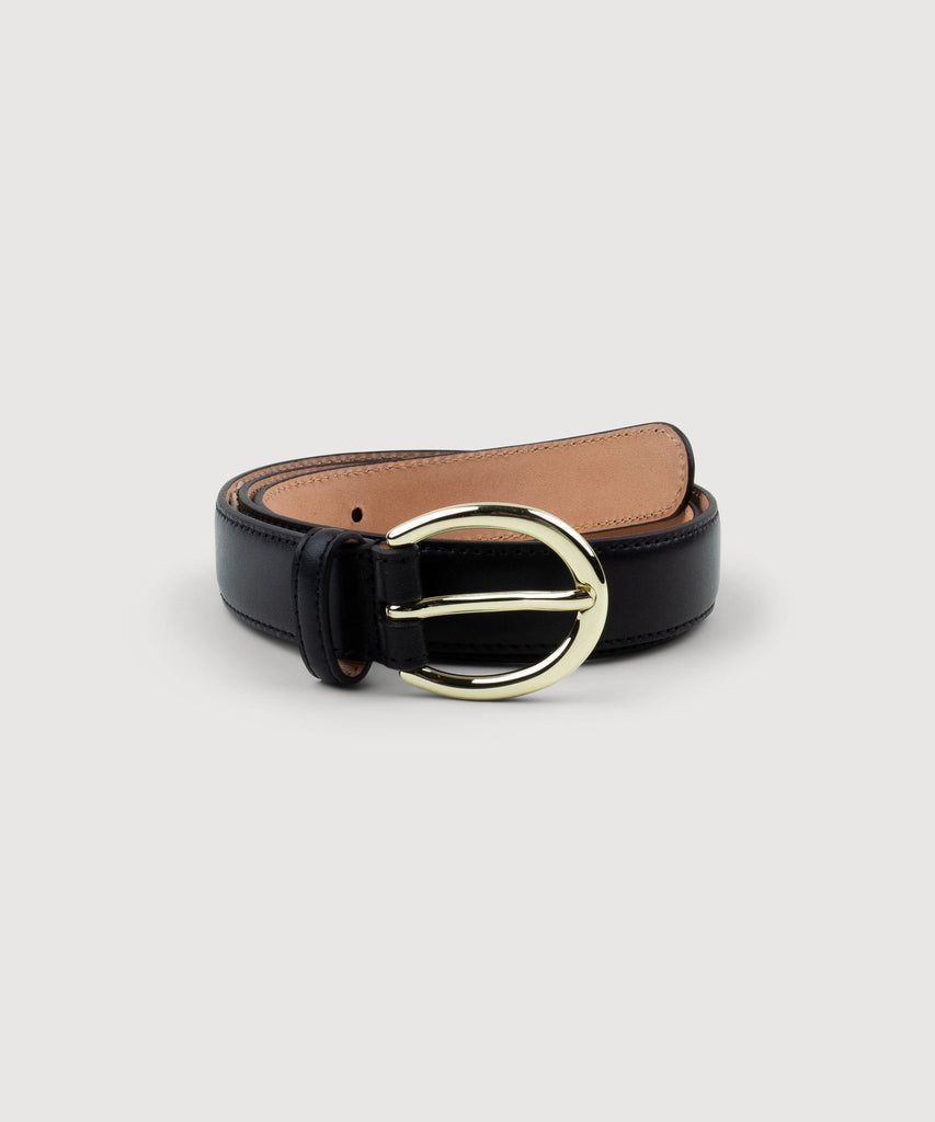 Black / 75 Classic Leather Belt Miaki Swiss Made Womenswear