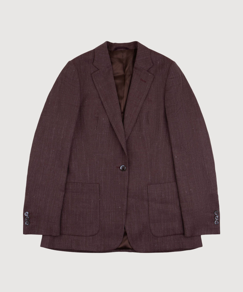 Relaxed Wool Silk Herringbone Blazer Miaki Swiss Made Womenswear