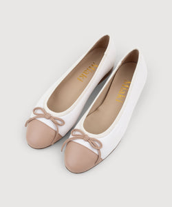 Cream/ Taupe / 36 Bow Ballerina Miaki Swiss Made Womenswear