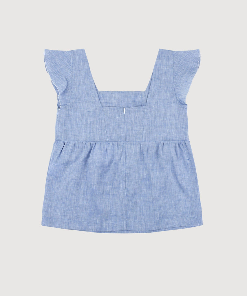 Volant Linen Top Miaki Swiss Made Womenswear