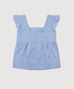 Volant Linen Top Miaki Swiss Made Womenswear
