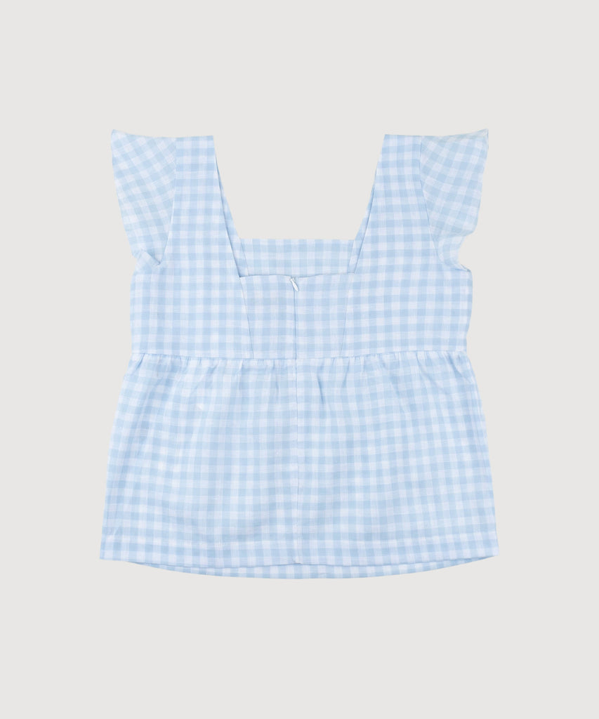 Volant Linen Top Miaki Swiss Made Womenswear