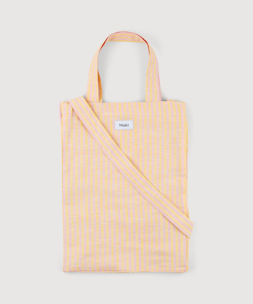 Yellow/Pink / One Size Linen Strap Tote Miaki Swiss Made Womenswear