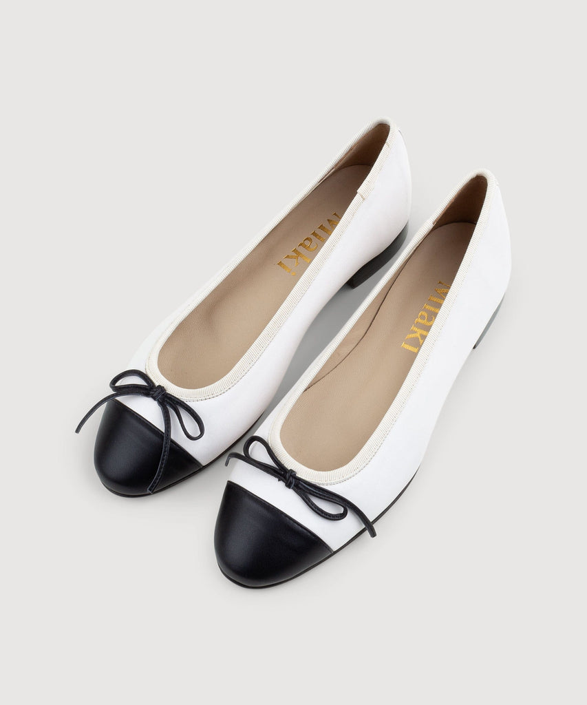 Cream/ Black / 36 Bow Ballerina Miaki Swiss Made Womenswear