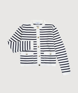 Striped Cotton Cardigan Miaki Swiss Made Womenswear