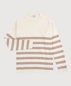 Striped Oversized Cotton Sweater Miaki Swiss Made Womenswear
