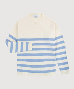 Striped Oversized Cotton Sweater Miaki Swiss Made Womenswear