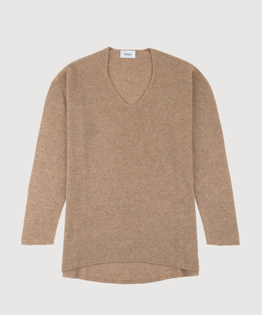 Beige / S Light Cashmere Sweater Miaki Swiss Made Womenswear