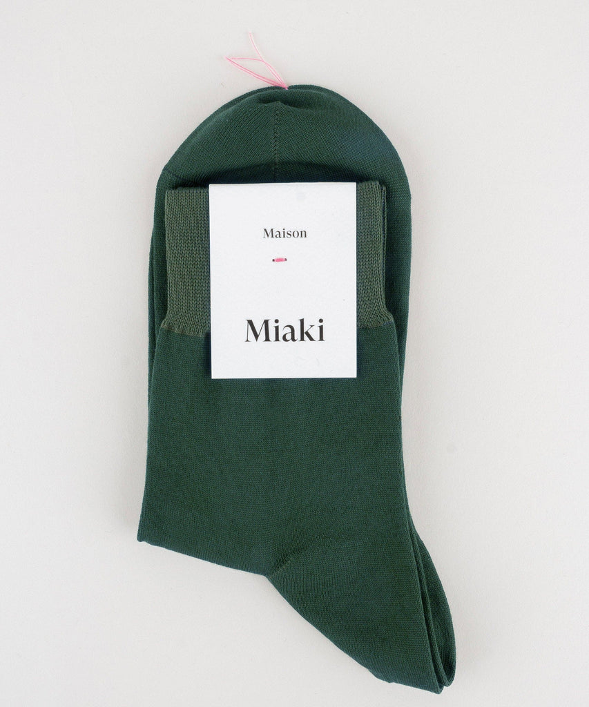 Green / S Cotton Socks Miaki Swiss Made Womenswear