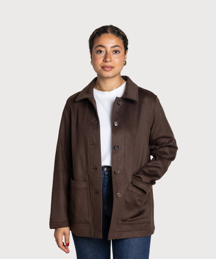 Brown / S Wool Overshirt Miaki Swiss Made Womenswear