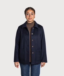 Navy / S Wool Overshirt Miaki Swiss Made Womenswear