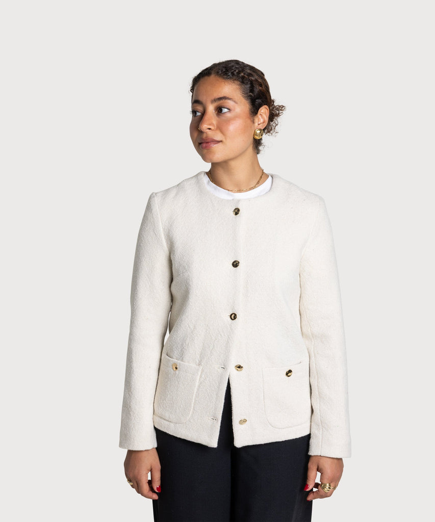 Long Tweed Blazer Miaki Swiss Made Womenswear