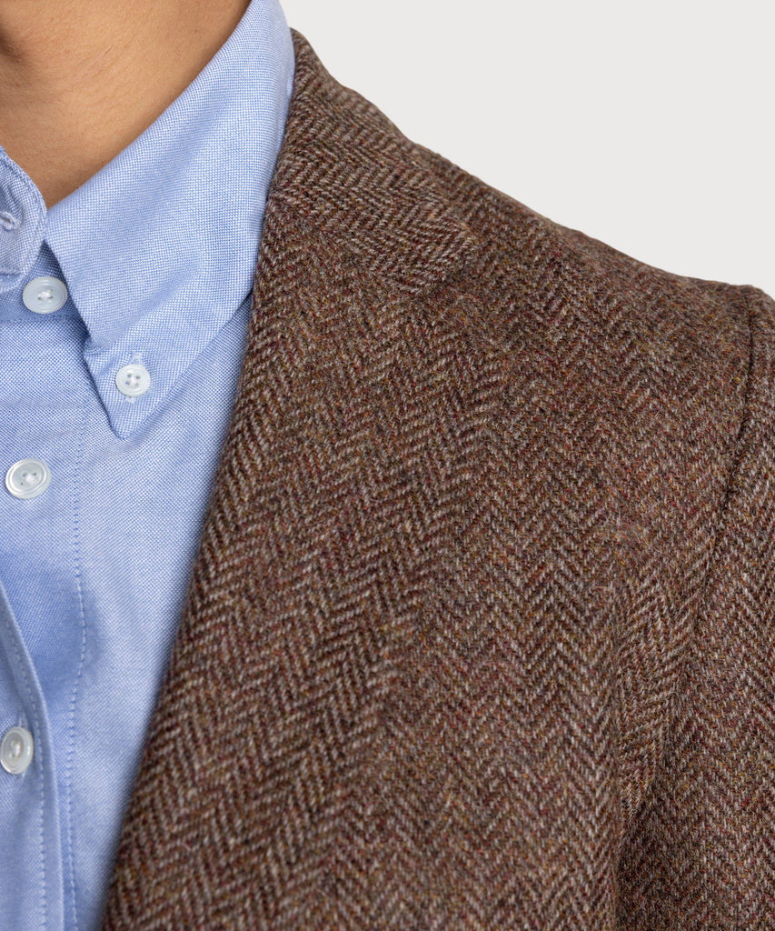 Relaxed Herringbone Tweed Blazer Miaki Swiss Made Womenswear