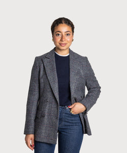 Double Breast Glencheck Blazer Miaki Swiss Made Womenswear