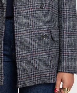 Double Breast Glencheck Blazer Miaki Swiss Made Womenswear