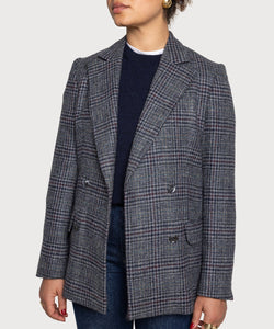 Double Breast Glencheck Blazer Miaki Swiss Made Womenswear