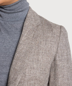 Relaxed Herringbone Tweed Blazer Miaki Swiss Made Womenswear