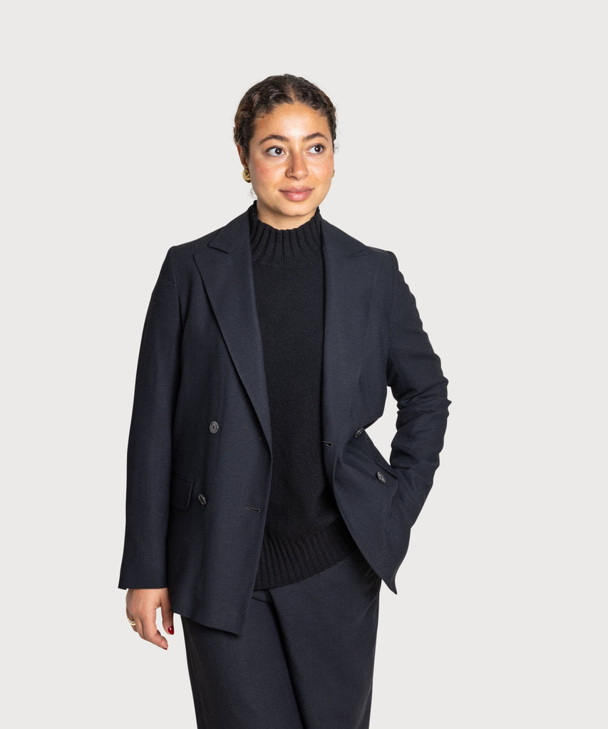 Double Breast Crepe Blazer Miaki Swiss Made Womenswear