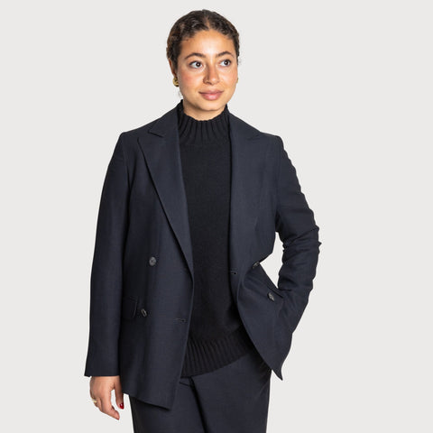 Double Breast Crepe Blazer Miaki Swiss Made Womenswear