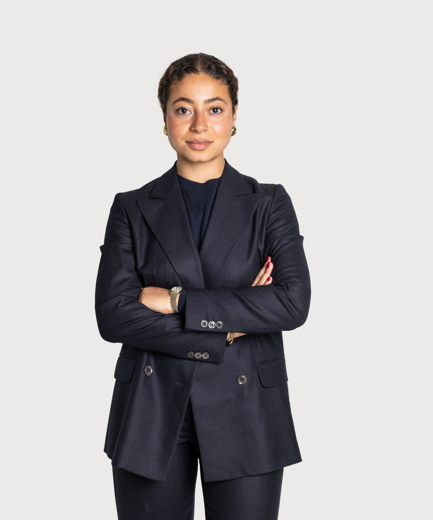 Relaxed Flannel Double Breast Blazer Miaki Swiss Made Womenswear