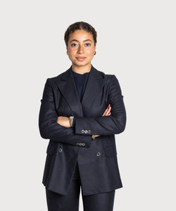 Relaxed Flannel Double Breast Blazer Miaki Swiss Made Womenswear