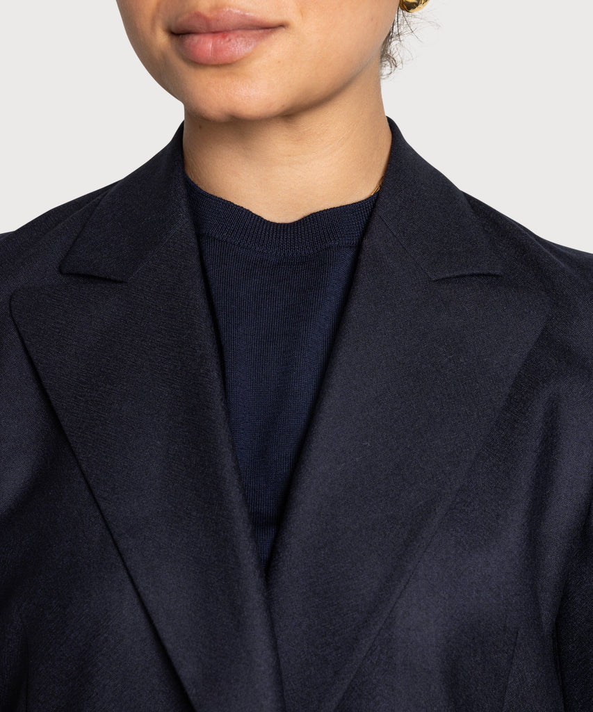 Relaxed Flannel Double Breast Blazer Miaki Swiss Made Womenswear