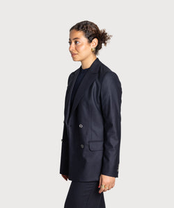 Relaxed Flannel Double Breast Blazer Miaki Swiss Made Womenswear